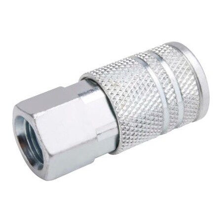 Gec Freeman Female To Female Industrial Coupler, 1/4" x 1/4", 4 Ball, Zinc Z4B1414FFIC